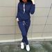 Women's Clothing American Style Autumn Winter Casual Letter Print Hooded Sweatshirt And Pants Two-Piece Set_ecoleips.com