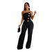 C7105 Fashion Women's Sleeveless Button Jumpsuit Long Pants New_ecoleips.com