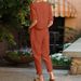 Women's Cotton And Linen Summer Matching Suit, Half-Sleeved Crew Neck, Oversized Cover-Up, Wide-Leg Pants, Vintage Two-P_ecoleips.com