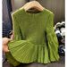 Women's Clothing Three Home Design Bubble Sleeve Solid Color Pleated Top Temperament Commuting All Match Slim And Stylish Small Shirt Female Summer_ecoleips.com