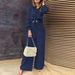 Women's Clothing Abaya Modest Set Shirt Wide Leg Pants Autumn Relaxed Lounge Set – Notch Collar Shirt & Wide-Leg Pants In Khaki/Navy/Purple (S-5XL)_ecoleips.com