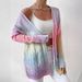 Autumn And Winter European And American Foreign Trade Sweater Women's Cardigan JacketCross Border Rainbow Tie Dye Twist Long Sleeved Knitted Sweater_ecoleips.com
