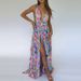 Fashion Sleeveless High Waist Split Long Dress New Summer Backless Slim Party Dresses Ladies Deep V Sequin Printed Evening Dress_ecoleips.com