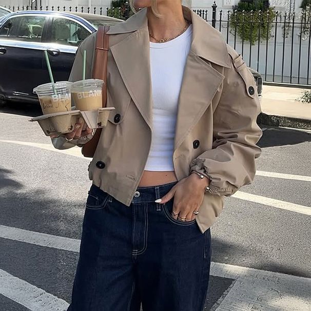 DiYun European And American Casual Vacation Buttoned Lapel Jacket Women's Clothing 2025 Autumn/Winter_ecoleips.com