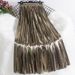 Metallic Shiny Reflective 2025 New Fashionable High Waist Slimming Pleated Mid-Length Half Skirt For Women_ecoleips.com