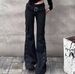 American High Street Design Studded Jeans, 2026 Early Autumn New Y2k Hot Girl High-waisted Flared Pants_ecoleips.com