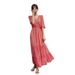 2026 Summer New Vintage Slimming Waist-Cinching Floral Long Dress, Super Elegant French Style, Flattering Chiffon Dress_ecoleips.com