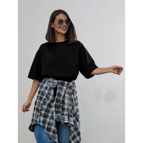 Pure Cotton Mid-Length Half-Sleeve T-Shirt For Women, Summer New European And American Style, Lazy Loose Fit, Versatile_ecoleips.com
