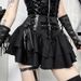 Women's Sexy Hot Punk Cross Short Skirt Versatile European American Style Half Skirt for Summer 2024_ecoleips.com