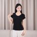 Short-sleeved Women's Modal With Chest Pad Bottoming Shirt Women's Spring And Summer Integrated Pajamas Five-finger Half-sleeved Women's Clothing_ecoleips.com