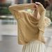 Semi-sheer Versatile Women's Top With Three-dimensional Stripes, Hollowed-out Round Neck, Long Sleeves, Dropped_ecoleips.com