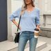 European And American Women's Long Sleeved V-neck Knitted Sweater_ecoleips.com