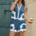Women's Clothing Leisure Vacation Contrast Vest Shorts 2 Piece Suit_ecoleips.com