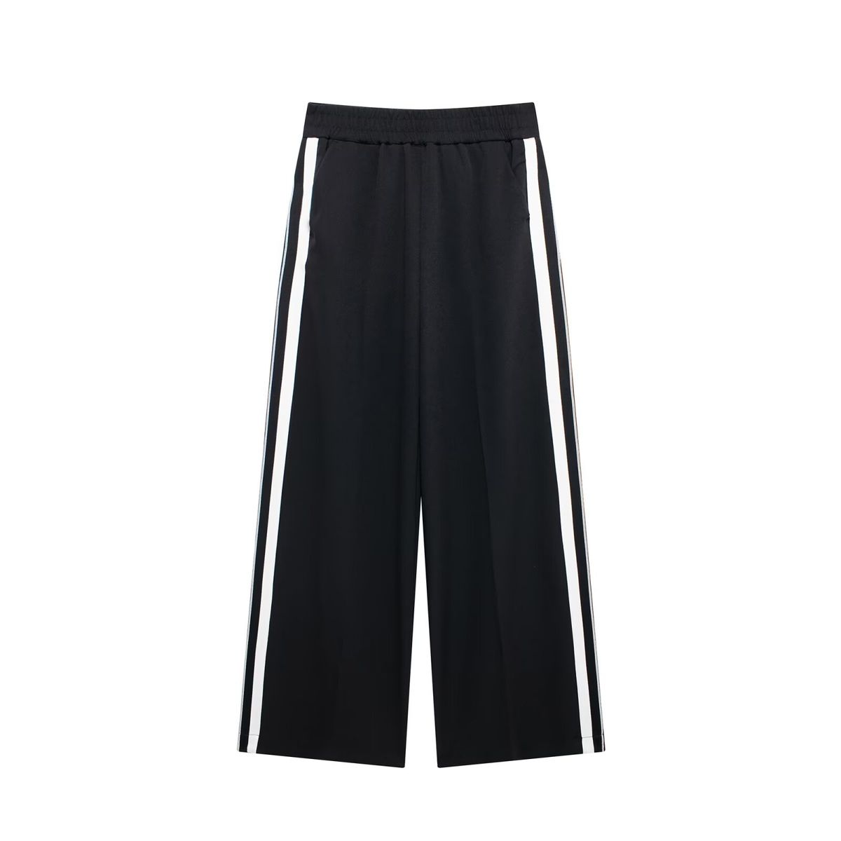 Women's Clothing Side Stripe Belt Decorated Jacket High Waist Trousers Casual Suit_ecoleips.com