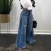 2025 New Spring Retro European And American Style Wide Leg Jeans Stitching Floor Length Flared Pants Tassels_ecoleips.com