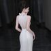 French Satin Light Wedding Niche High-End Halter Forest Style Outdoor Gown Super Fairy White Mermaid Reception Dress_ecoleips.com