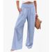 Voya Spring/Summer European And American Women's Clothing Solid Color Cotton-Linen Loose Flared Casual Beach Vacation_ecoleips.com