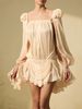 Women's Sexy Puff Sleeve Ruched Panel Bodycon Midi Dress – Vintage Elegant Slimming Party Gown 2026_ecoleips.com
