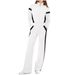 Women's Clothing Stand Up Collar Long Sleeved Stitching Color Matching Casual Sweatshirt Suit_ecoleips.com