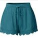 2025s 2025 Summer Solid Color Lace-Up Shorts Casual Pants For Women_ecoleips.com