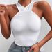 Voya Women's Spring And Summer Hot Selling New Simple And Sexy Cross T-shirt Backless Design Sense Short Top_ecoleips.com