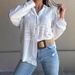 Women's Clothing Russian Women's Crochet Embroidered Long Sleeved Collared Shirt Top Spring Summer Autumn For Formal & Casual_ecoleips.com