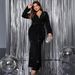 Women's Clothing Plus Size Clothes Elegant V-Neck Fishtail Evening Dress For Women - Plus Size Long Sleeve Slimming Banquet Gown_ecoleips.com