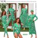 Women’s Clothing Swimsuit New Long Sleeved Zipper Green Printed Surf Suit Female Hot Style_ecoleips.com