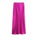 Women’s Clothing high waist double satin skirt women's spring and autumn style skirt_ecoleips.com