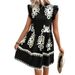 Women's Clothing Summer New Independent Station Cross Border European And American Fashion Casual Large Size Women's V Neck Lotus Leaf Sleeve Dress_ecoleips.com