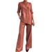 Women's Elegant Casual Two Piece Set European And American Style Solid Color Cotton And Linen Blend Cross Border Fashion_ecoleips.com