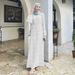 Muslim Women's Wear Middle Eastern Malay Robe Export Fashion Ethnic Style Chiffon Pleated Dress_ecoleips.com