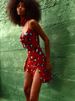 Mozision Women Red Polka Dot See Through Sexy Mini Dress Women Elegant Spaghetti Strap Sleeveless Backless Ruffle Slip Dress_ecoleips.com