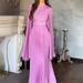 Women's Clothing Autumn Round Neck High Waist Dress Slim Fit Light Luxury Sexy Pleated Dress_ecoleips.com