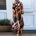 Women's Fashion Casual Suit Cross Border Factory Patchwork Lapel Long Shirt Puff Sleeve Wide Leg Pants_ecoleips.com