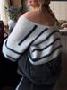Women's Clothing 2025 Autumn And Winter Casual Striped Woolen Long-sleeved Top Sweater_ecoleips.com