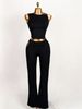2025 Summer New European And American Women's Fashion Crop Sleeveless Top Tight Bodycon Pants Set For Women_ecoleips.com