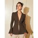 2025 Cross-Border Women's Slim-Fit Blazer With Stylish Waist-Cinching Design_ecoleips.com