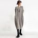 Spring New Solid Color Round Neck Knitted Dress With Large Pockets For Women._ecoleips.com