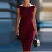 Summer High Street Slim Fit Women's Dress Elegant Solid Color Slim Fit Party Dresses Simple Temperament Commuting A-line Dress_ecoleips.com
