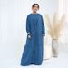 Women's Clothing Modest Abaya Dress Modest V-Neck Abaya Set – Elegant Long-Sleeve Two-Piece Dress (Flowy Polyester, Office & Travel Ready)_ecoleips.com