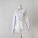 Inspired Women's Autumn Outfit Set Openwork Floral Top Ruffled High-Waisted Skirt Short-Sleeved_ecoleips.com
