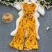 Summer Elegant Women Abstract Print Jumpsuit Chic Streetwear Wide Leg Romper Mujer V Neck Bodycon Sleeveless High Jumps_ecoleips.com