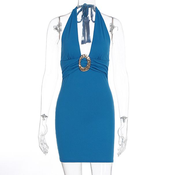New Arrival Sexy Fashion Halter Tie V Neck Slimming Backless Bodycon Dress For Women Party Club Wear_ecoleips.com