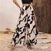 Summer New Chiffon Leaf Print Casual Pants Temperament High Waist Wide Leg Pants Women_ecoleips.com