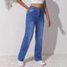 Women's Vintage Stretch Slim-fit Jeans With Double-button Design, Dark Blue Denim Trousers, High-waisted And Slimming_ecoleips.com