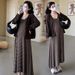 Autumn New Korean Fashion Striped Strap 2-Piece Maternity Dress_ecoleips.com