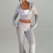 2025 Spring New European And American Cross Border Solid Color Slim Short Hooded Top Casual Pants Suit Two Piece Set Women_ecoleips.com
