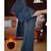 American Style Fleece-Lined High-Waisted Flared Jeans For Women, Autumn And Winter, Pear-Shaped Body, Slim Fit,_ecoleips.com