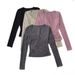 Women's Clothing Autumn And Winter New Retro Cross V Neck Waist Slim Top Long Sleeve Short Navel T Shirt_ecoleips.com